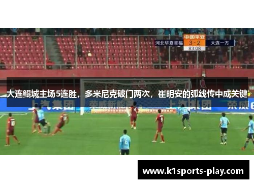 大连鲲城主场5连胜，多米尼克破门两次，崔明安的弧线传中成关键
